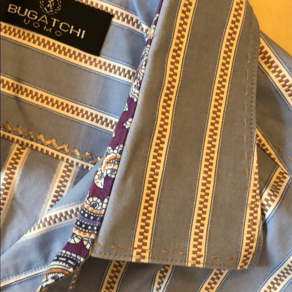 Bugatchi Uomo Dress Shirt Size Large Classic Fit - Picture 5 of 5